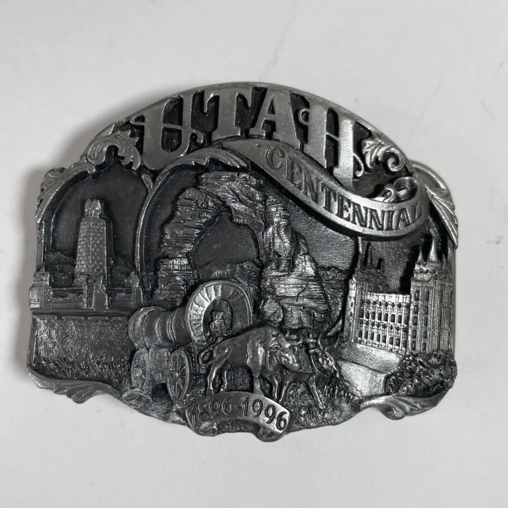1993 Utah Centennial Metal Belt Buckle #291 of 10,000 Limited Edition USA Vtg